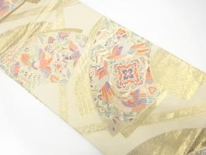 地紙に向かい鳳凰・華紋織り出し　袋帯